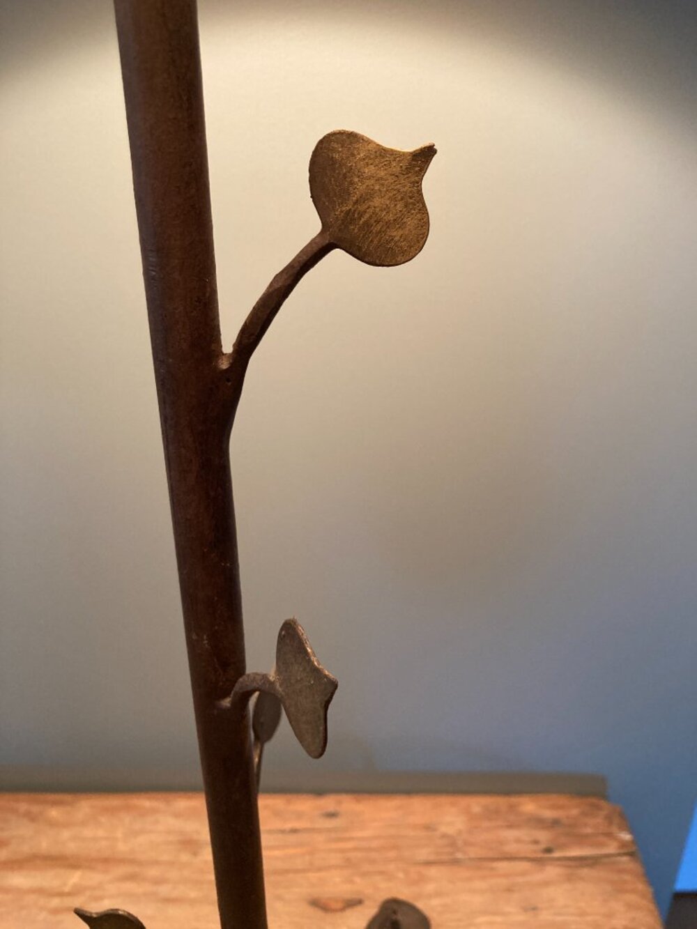 Table Lamp - Iron Leaf Motif - Made in France - Picture 4 of 12